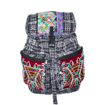 Ethno Style Backpack | Black White Patchwork | MARYSAL