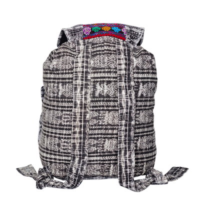 Ethno Style Backpack | Black White Patchwork | MARYSAL