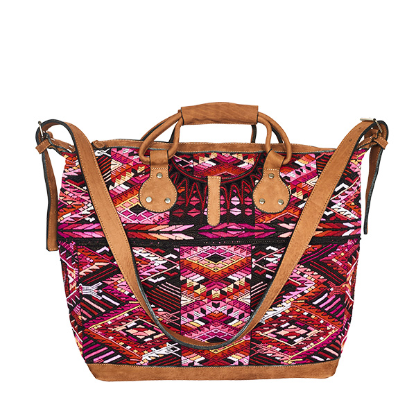 Weekender | Boho Shopper | Boho Bag | Huipil | pink aztec | MARYSAL