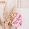 Crochet Bucket Bag pink and white