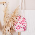 Crochet Bucket Bag pink and white