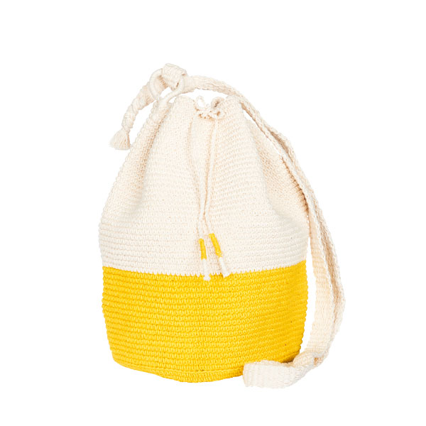 CROCHET BUCKET BAG | COTTON BAG | Yellow | Color Block
