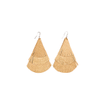 earrings leather fringes gold