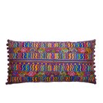 Pompom Kissen Boho Style Ikat Muster