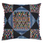 Pompom Kissen Bommel Boho Style Missoni Pattern