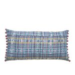 Pompom Kissen Boho Style Ikat Muster